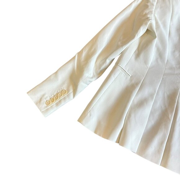 Theory Open-Front Blazer White Long Sleeve Pockets Classic Size 00 Women's - Picture 7 of 9